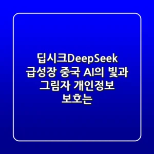 딥시크(DeepSeek) 급성장! 중국 AI의 빛과 그림자, 개인정보 보호는?