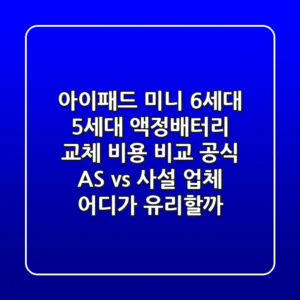 아이패드 미니 6세대, 5세대 액정·배터리 교체 비용 비교: 공식 A/S vs 사설 업체, 어디가 유리할까?