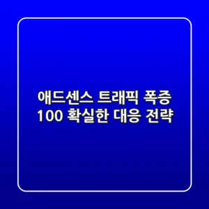애드센스 트래픽 폭증? 100% 확실한 대응 전략!