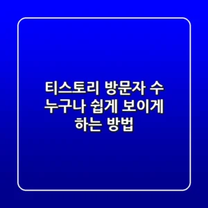 티스토리 방문자 수, 누구나 쉽게 보이게 하는 방법