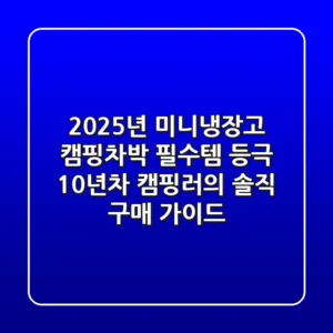 2025년 미니냉장고, 캠핑/차박 필수템 등극? 10년차 캠핑러의 솔직 구매 가이드