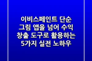 이비스페인트, 단순 그림 앱을 넘어 수익 창출 도구로 활용하는 5가지 실전 노하우