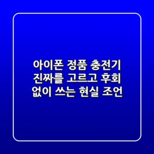 아이폰 정품 충전기: 진짜를 고르고 후회 없이 쓰는 현실 조언