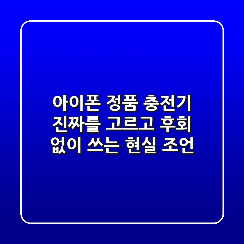 아이폰 정품 충전기: 진짜를 고르고 후회 없이 쓰는 현실 조언