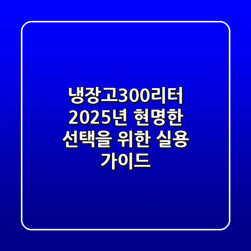 냉장고300리터, 2025년 현명한 선택을 위한 실용 가이드