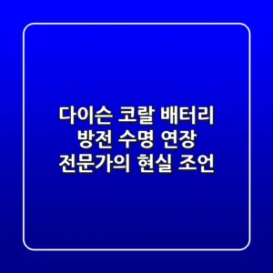 다이슨 코랄 배터리 방전, 수명 연장? 전문가의 현실 조언