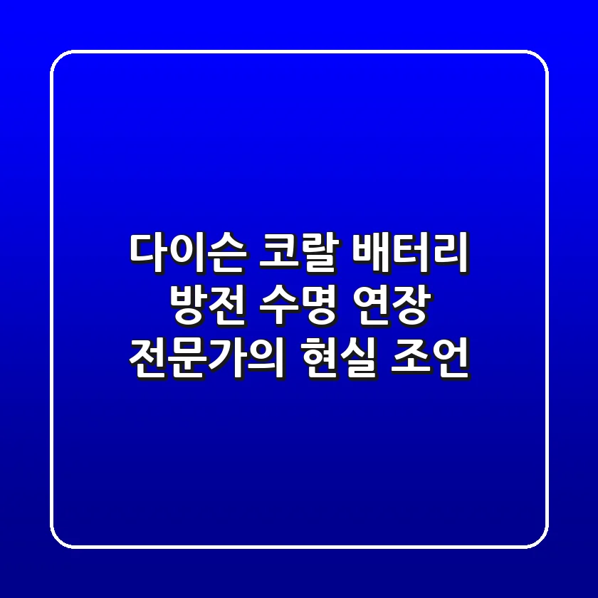 다이슨 코랄 배터리 방전, 수명 연장? 전문가의 현실 조언