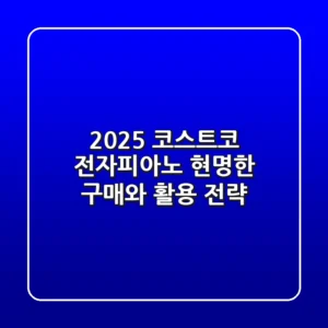 2025 코스트코 전자피아노, 현명한 구매와 활용 전략