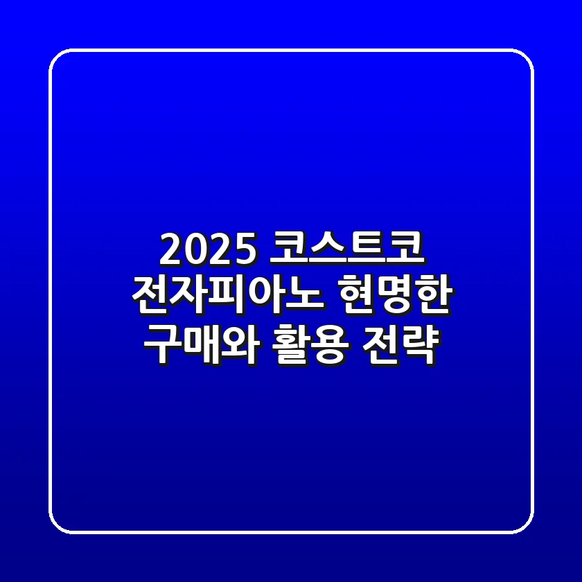 2025 코스트코 전자피아노, 현명한 구매와 활용 전략