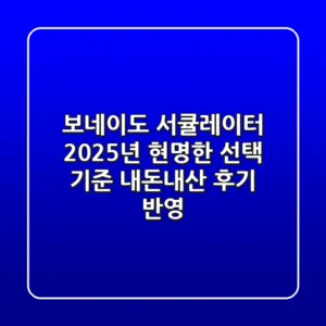 보네이도 서큘레이터, 2025년 현명한 선택 기준 (내돈내산 후기 반영)