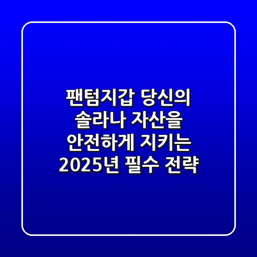 팬텀지갑, 당신의 솔라나 자산을 안전하게 지키는 2025년 필수 전략