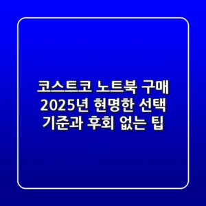 코스트코 노트북 구매? 2025년 현명한 선택 기준과 후회 없는 팁