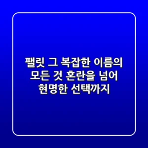 팰릿, 그 복잡한 이름의 모든 것: 혼란을 넘어 현명한 선택까지