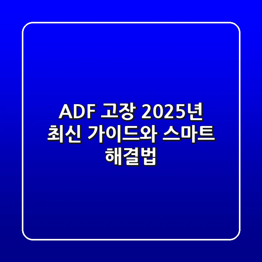 ADF 고장? 2025년 최신 가이드와 스마트 해결법!