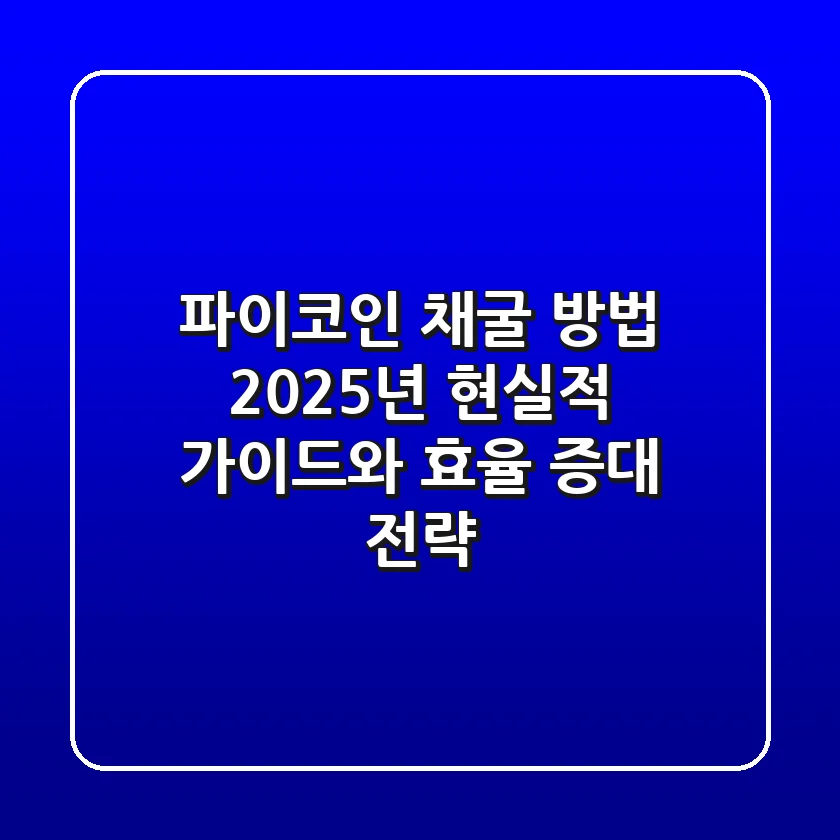 파이코인 채굴 방법: 2025년, 현실적 가이드와 효율 증대 전략