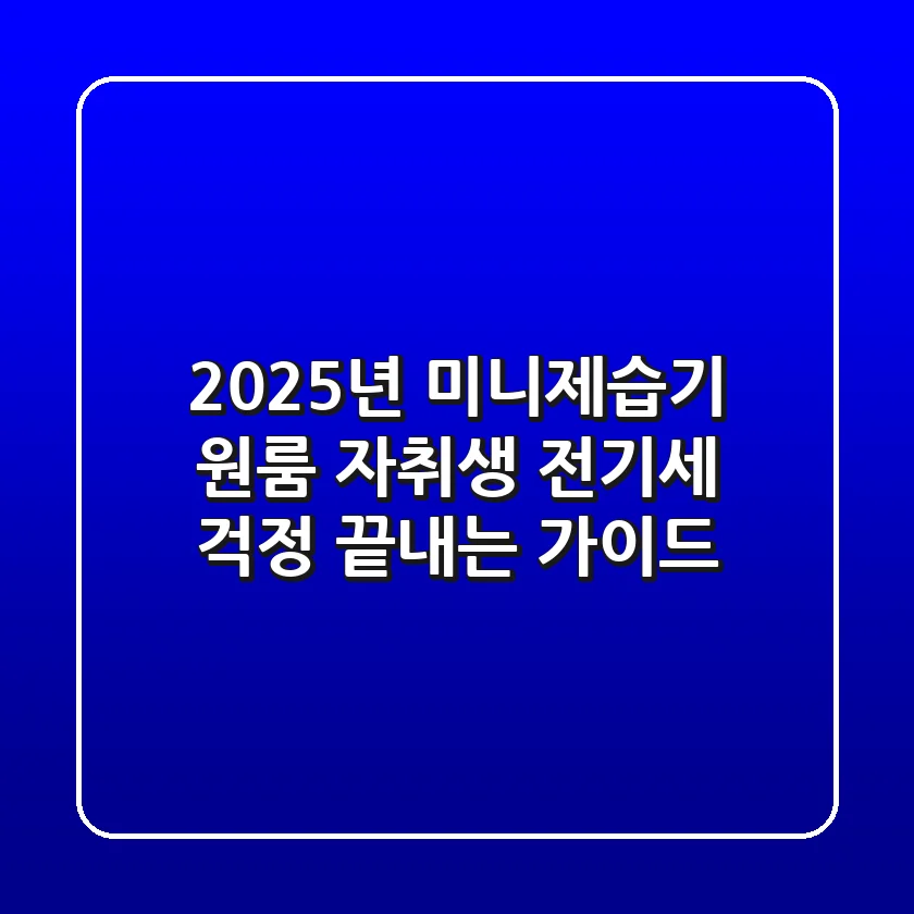2025년 미니제습기, 원룸 자취생 전기세 걱정 끝내는 가이드