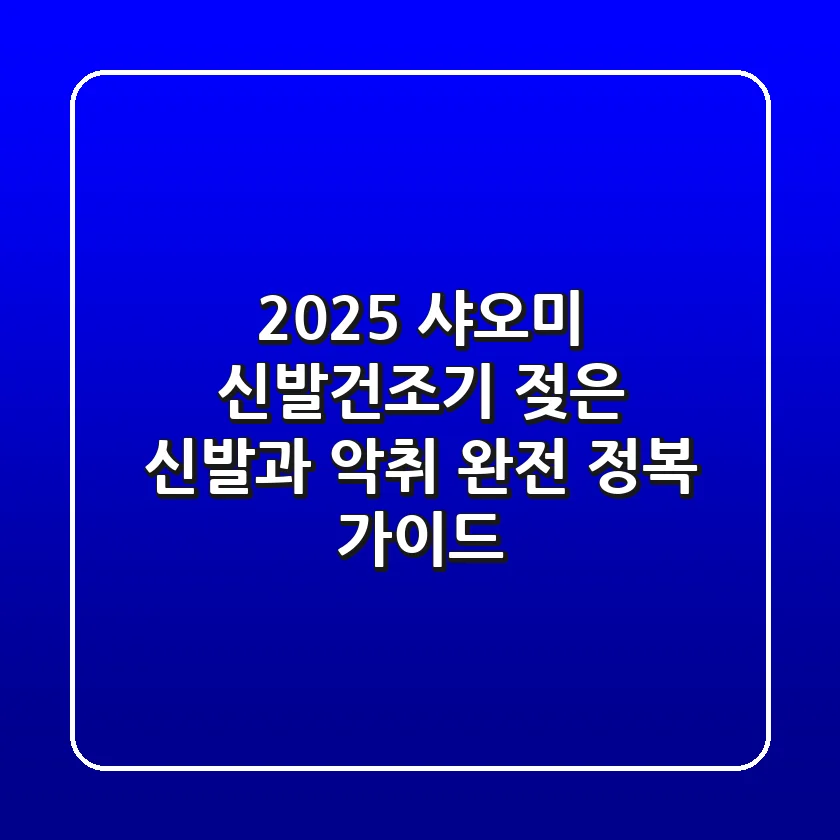 2025 샤오미 신발건조기, 젖은 신발과 악취 완전 정복 가이드