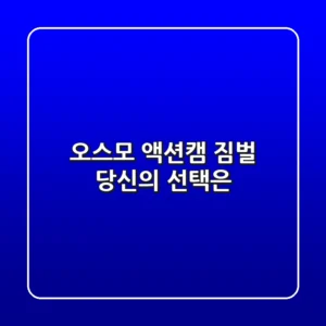 오스모 액션캠 & 짐벌, 당신의 선택은?