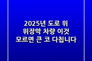 2025년, 도로 위 위장막 차량 “이것” 모르면 큰 코 다칩니다
