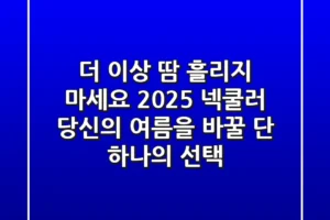 더 이상 땀 흘리지 마세요! 2025 넥쿨러, 당신의 여름을 바꿀 단 하나의 선택