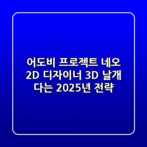 어도비 프로젝트 네오: 2D 디자이너, 3D 날개 다는 2025년 전략