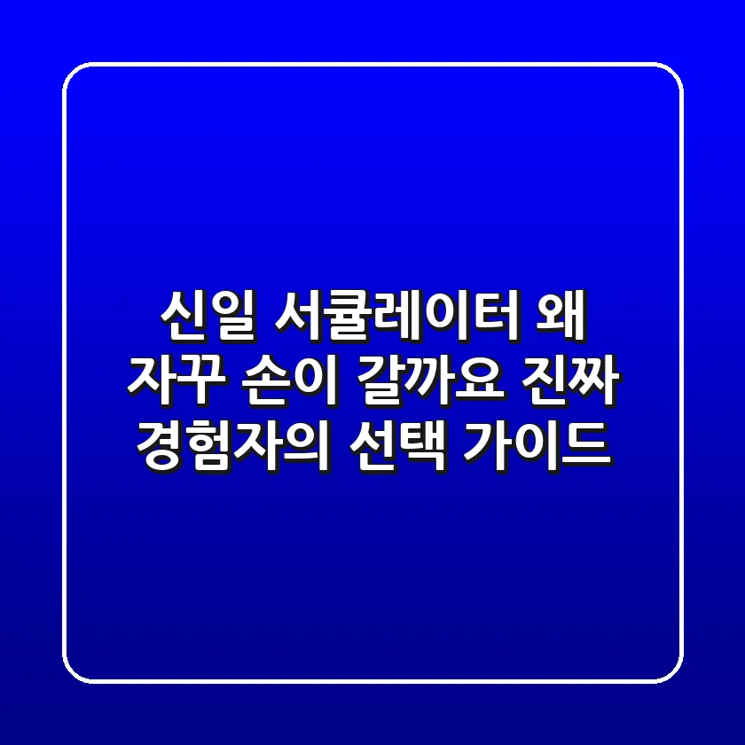 신일 서큘레이터, 왜 자꾸 손이 갈까요? 진짜 경험자의 선택 가이드