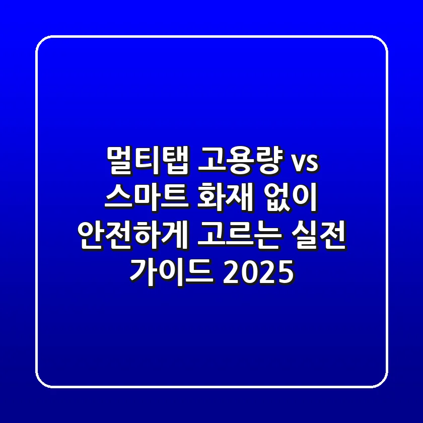 멀티탭 고용량 vs 스마트? 화재 없이 안전하게 고르는 실전 가이드 (2025)