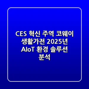 "CES 혁신 주역?", 코웨이 생활가전, 2025년 AIoT 환경 솔루션 분석
