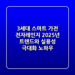 "3세대 스마트 가전", 전자레인지 2025년 트렌드와 실용성 극대화 노하우