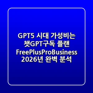 "GPT-5 시대 가성비는?", 챗GPT구독 플랜 Free·Plus·Pro·Business 2026년 완벽 분석